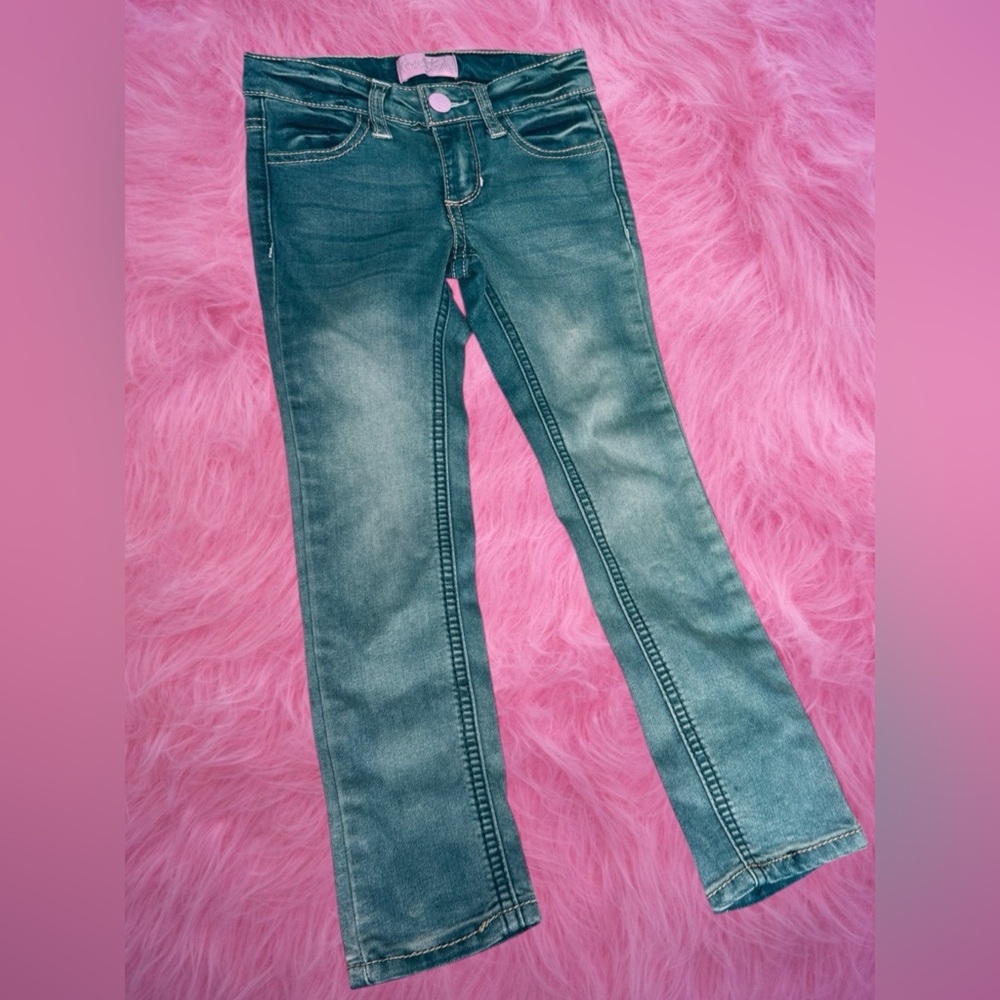 Freestyle girls size 5 jeans medium wash blue denim
